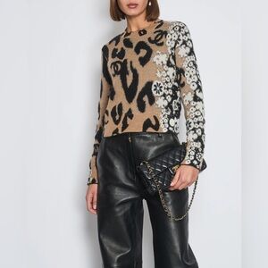 NWT CHANEL 23/A METIERS D'ART CC LEOPARD PRINT JUMPER SIZE FR 38 (UK 10)